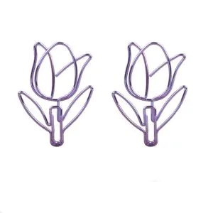 tulip decorative paper clips, flower shaped paper clips