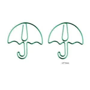 shaped paper clips in wire umbrella silhouette