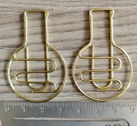 Creative glass flask shaped jumbo paper clips fun office accessory